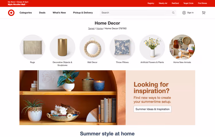 Target ecommerce storefront