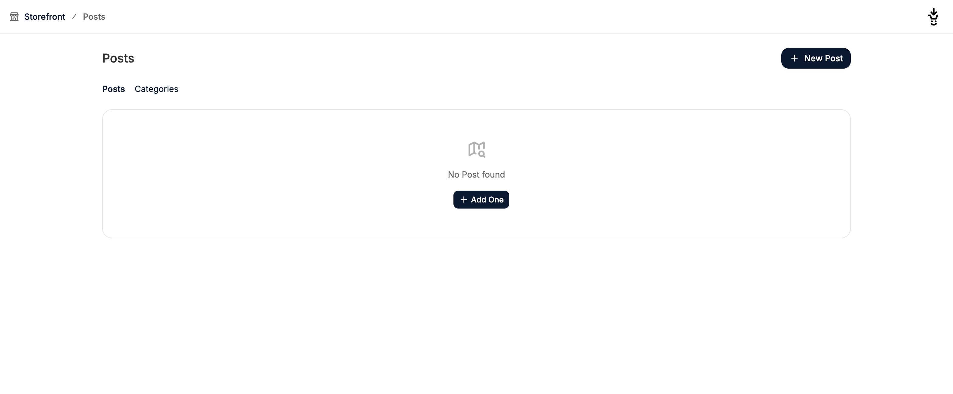 Ecommerce dashboard with a blog CMS