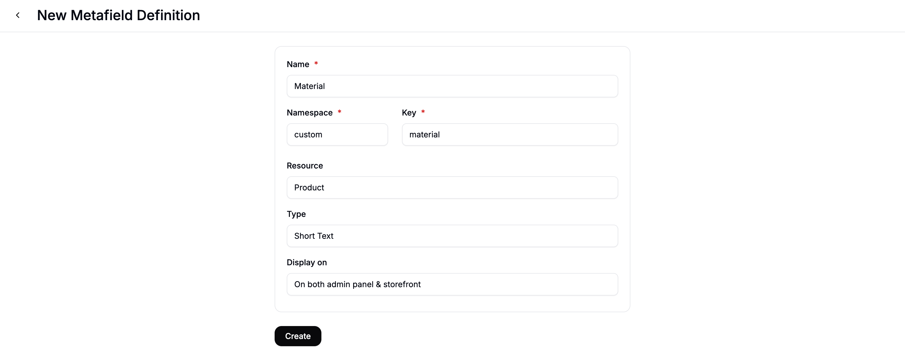Adding a new product metafield in the Spree Commerce dashboard