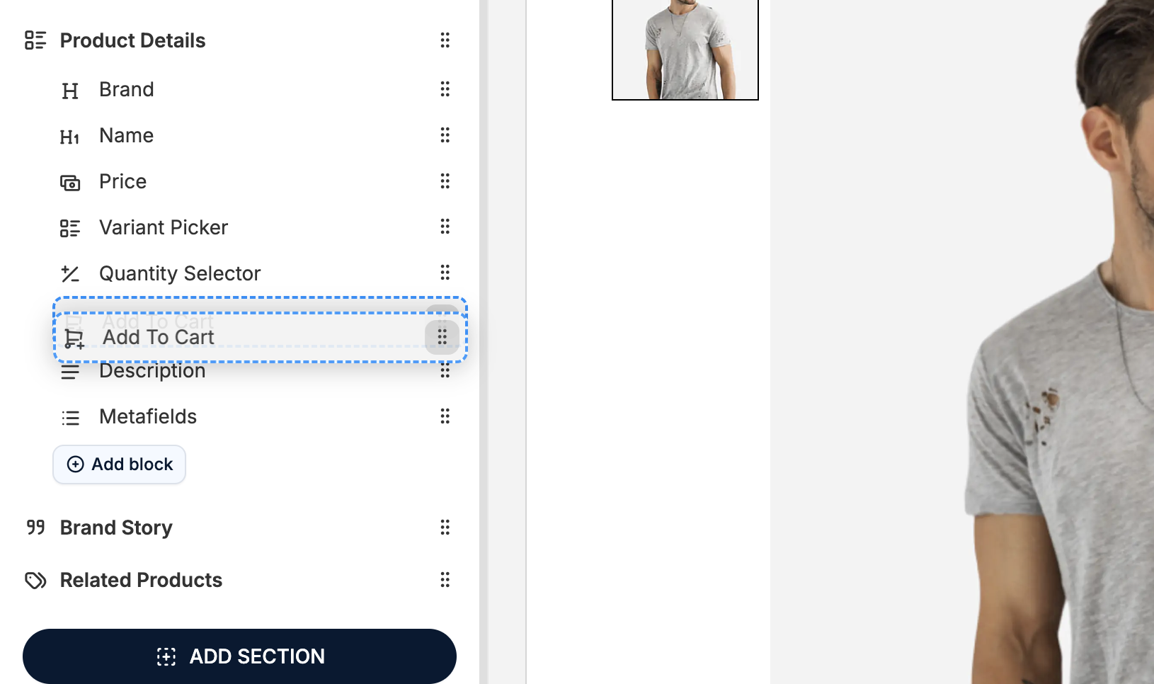 Reordering PDP elements via drag and drop in Spree