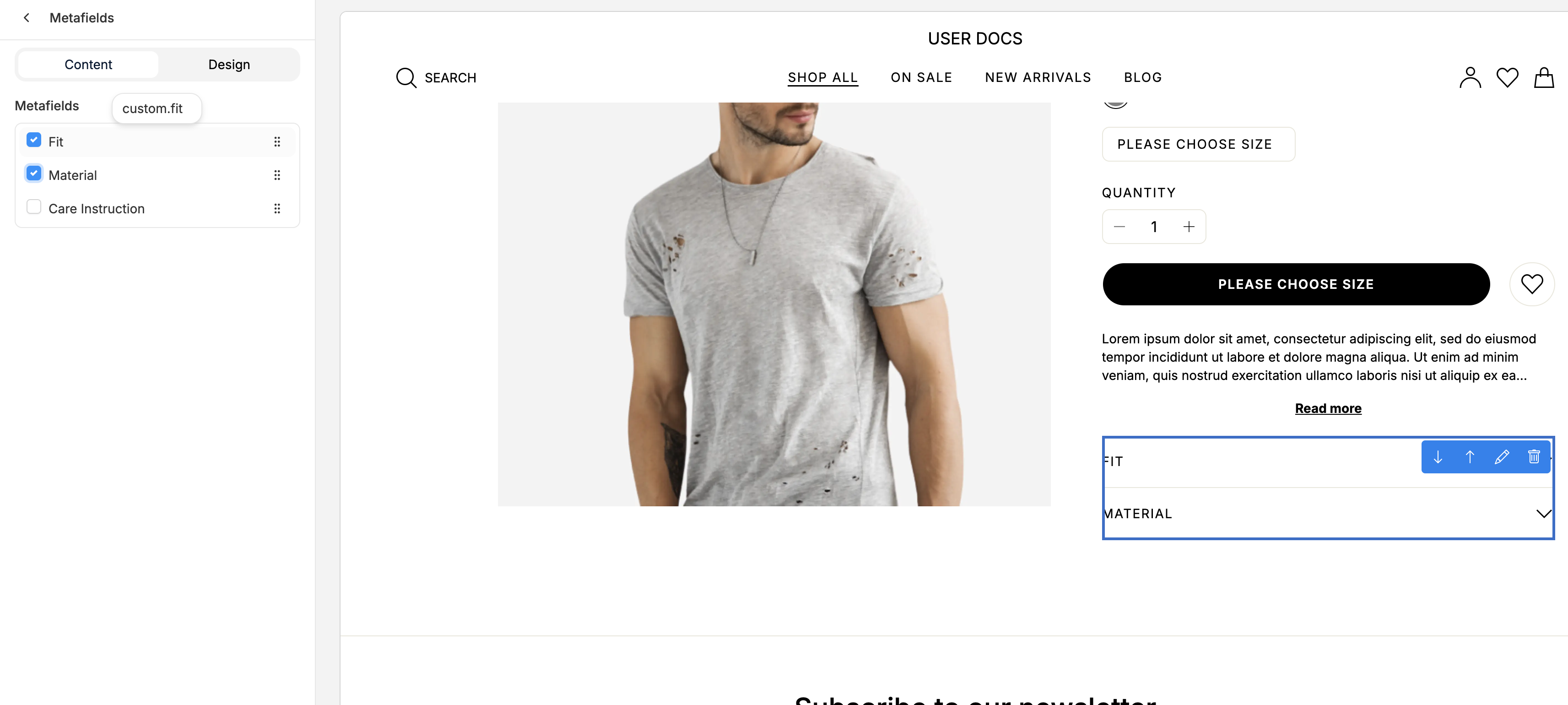 Displaying metafields on PDP in Spree Commerce