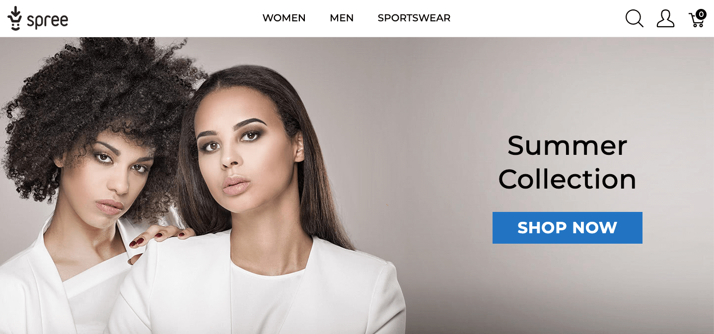 Spree UX demo homepage